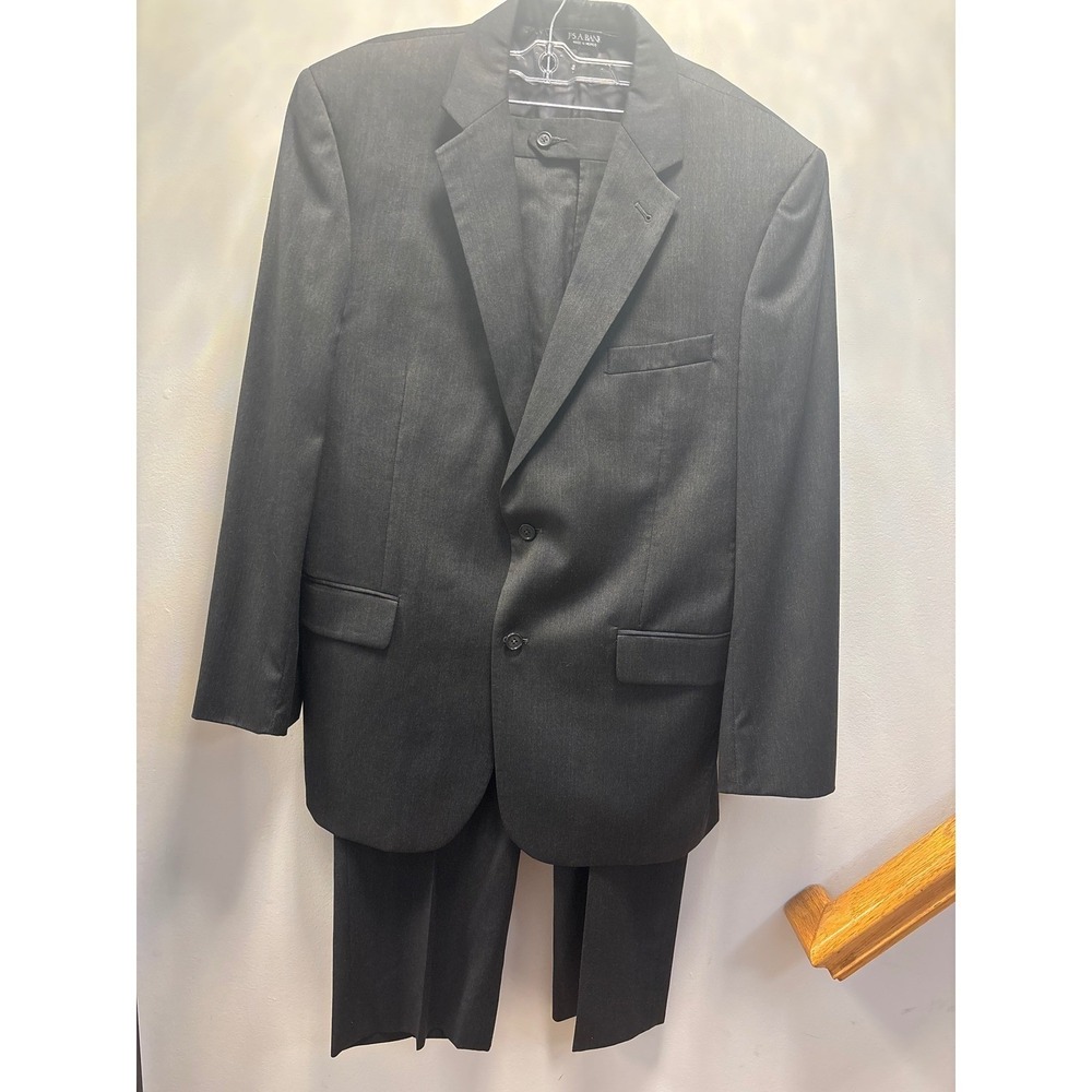 Jos. A. Bank Suit Mens 43R Charcoal Gray‎ Excellent 2-Button Wool Blend Set